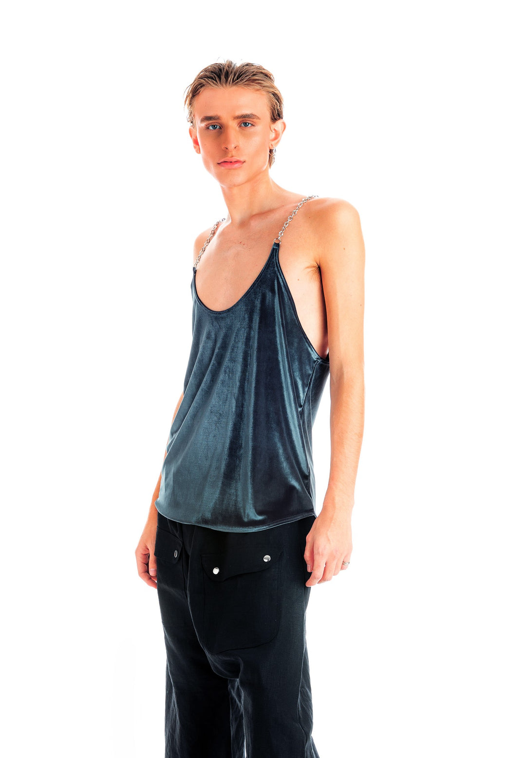 Velvet Chain Strap Tank